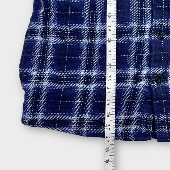 Woolrich Shirt Jacket Mens Medium Flannel Blue Plaid Heavy Shacket Outdoors - Picture 14 of 14